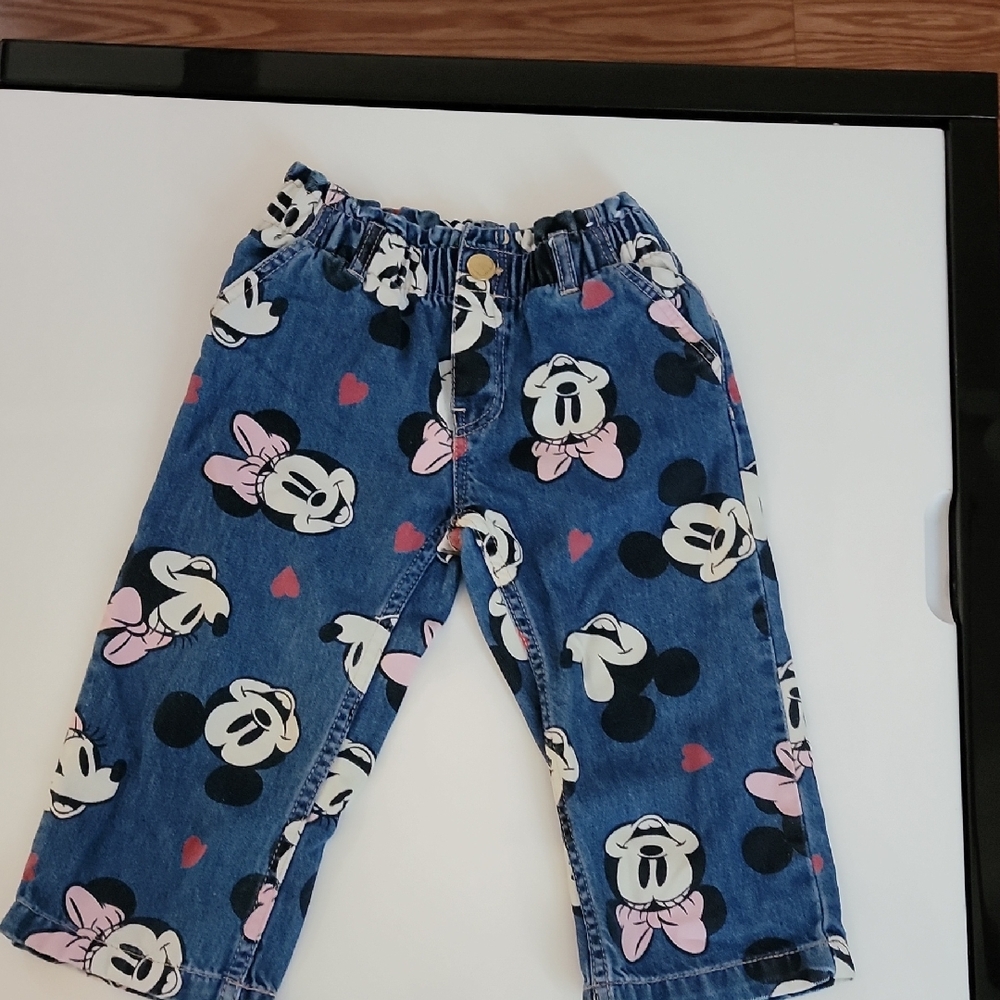 H&M Kids Jeans with Cartoon Print - Blue and Pink
